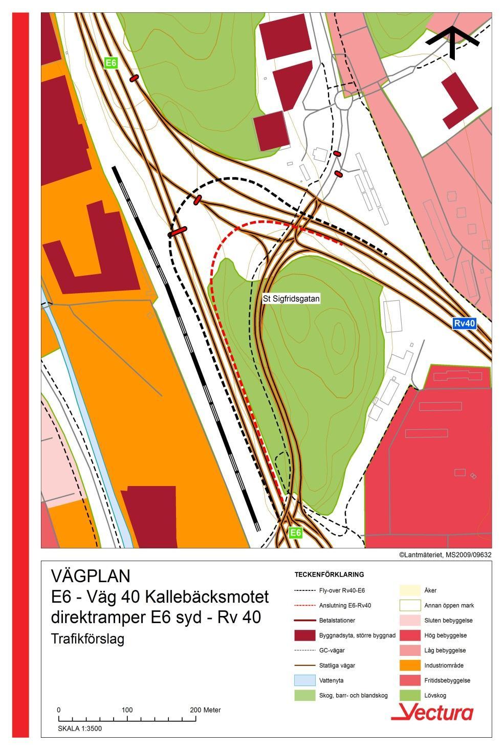 6. Tänkbara åtgärder Bro mellan väg 40 och E6 (svart) Väg mellan