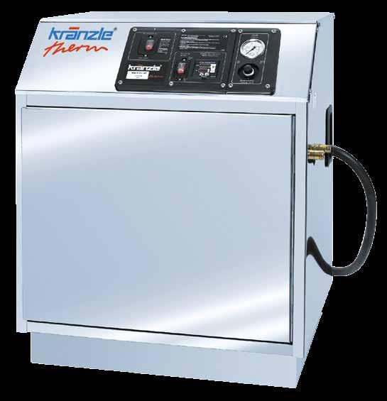 Stationära högtryckstvättar Elektriskt uppvärmd kraft Stationära varmvatten maskiner i serien Therm E-ST* Kåpa av kvalitetsstål Myntautomat och fjärrkontroll för olika rengöringsprogram (option) 3 m