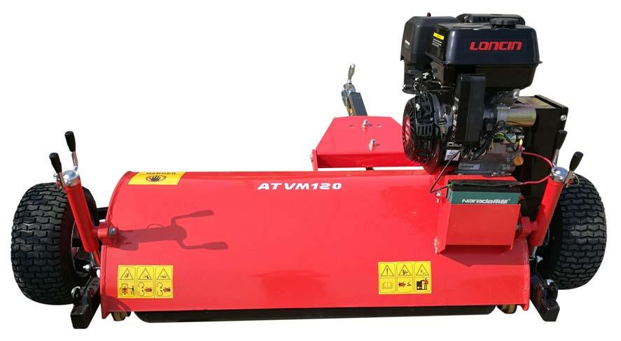 Rear view of machine Starter panel Wheel height adjustment spindle Battery Assembly and adjustment The machine is packed partially assembled in an iron frame.
