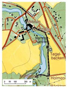 Karmansbo Kommun Linjesträckans längd Områdets höjd ö h Skinnskatteberg 1050 m 75 m Markslag inom 100 m från