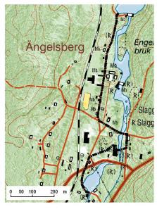 Kommun Linjesträckans längd Områdets höjd ö h Fagersta 1110 m 90 m Markslag inom 100 m från linjesträcka Barrskog