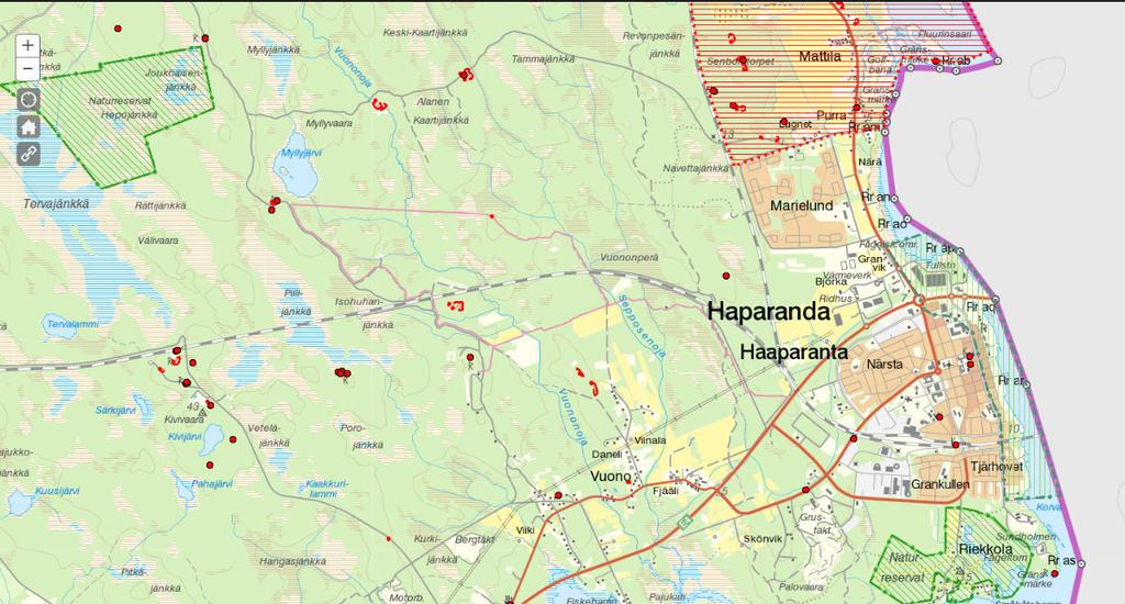 5. Natur och riksintressen Den planerande verksamheten bedöms inte medföra någon konflikt med lokala intressen för friluftsliv, natur- eller kulturvård och inte heller ha någon påverkan på