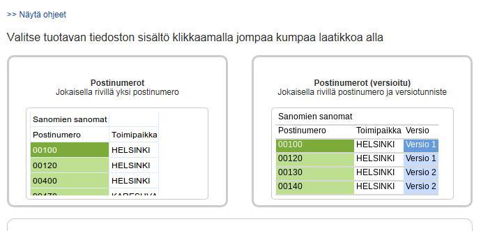 Beställning: Angivande av utdelningsområdet på postnummernivå 1/3 Angivande av utdelningsområdet görs på sidan Ennakkotiedot (Förhandsuppgifter) under Postinumerojakauma (Postnummerfördelning) genom