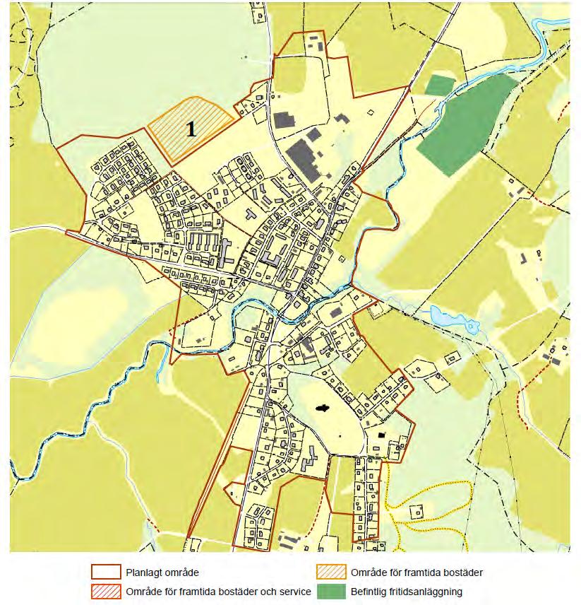 Högsäter: I Högsäter föreslås ett område för framtida planläggning av ett trettiotal