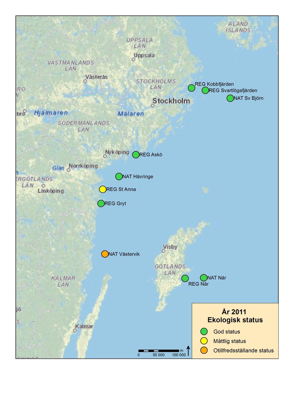 Bilaga 2: Karta över ekologisk status