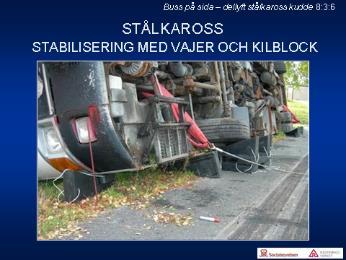 8:3:6 8:3:7 Stabiliseringen av bussen är viktig ur både de skadades och ur insatspersonalens synpunkt.