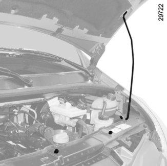 MOTORHUV (2/2) 3 4 Stängning av motorhuven Se till att torkarbladen sitter riktigt.