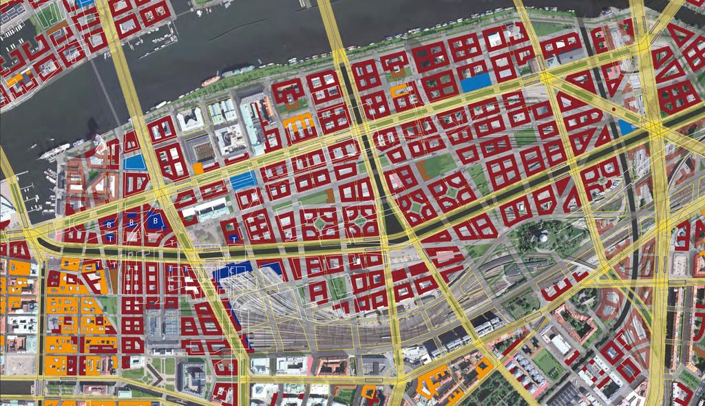De viktigaste huvudstråken i Centralenområdet & Gullbergsvass för att läka ihop staden: - Oscarsgatan och Mårten Krakowgatan eller mellan Älvsborg-Trollhättan (ovanpå biltunneln men som kommer