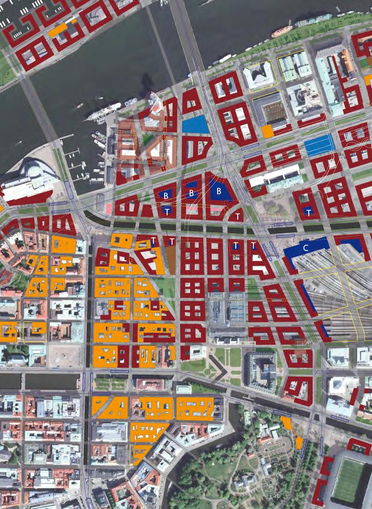 3. Utveckla Östra hamngatan för kollektivtrafik, Östra larmgatan för shoppingstråk och Ringvägen som stans viktigaste huvudstråk: Östra hamngatan är det förgrenande kollektivtrafikstråket mellan