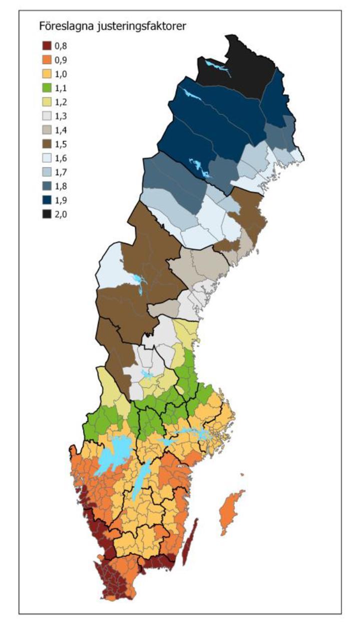 Nya geografiska justeringsfaktorer och primä