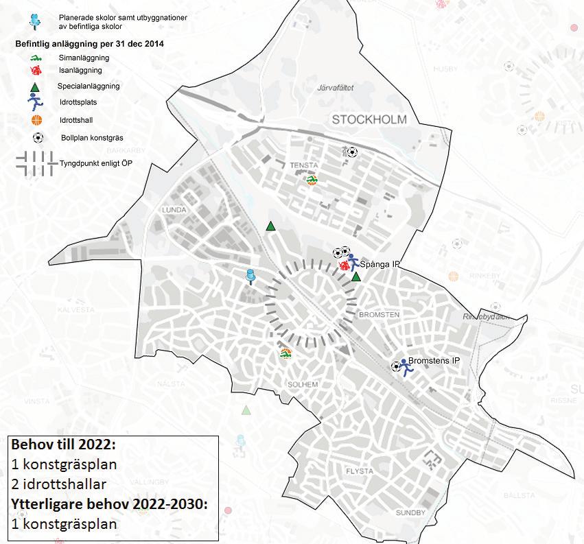 Spånga-Tensta stadsdelsnämndområde Antalet barn och unga i Tensta förväntas öka från cirka 8 000 till 9 400 personer mellan 7 20 år till 2030. Spånga är en tyngdpunkt i översiktsplanen.