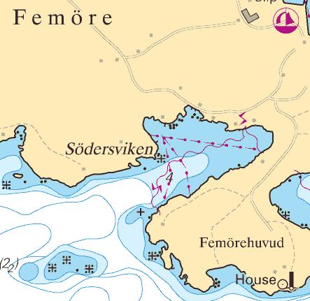 11 Nr 474 Sweden. Northern Baltic. Oxelösund. Femöre. Södersviken. Water supply pipes. Water supply pipes established in Södersviken S of Femöre.