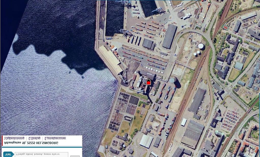 2 Olycksplats Adressen för fastigheten där det brann var Atlantgatan 10, se bild 1. Fastigheten är belägen i hamnområdet i Helsingborg. Bild 1. Atlantgatan 10 2.