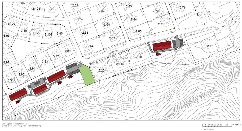 3 Beskrivning av studerat område Området är lokaliserat i södra delen av orten Skepplanda, intill ett grönområde med både natur- och rekreationsvärde.