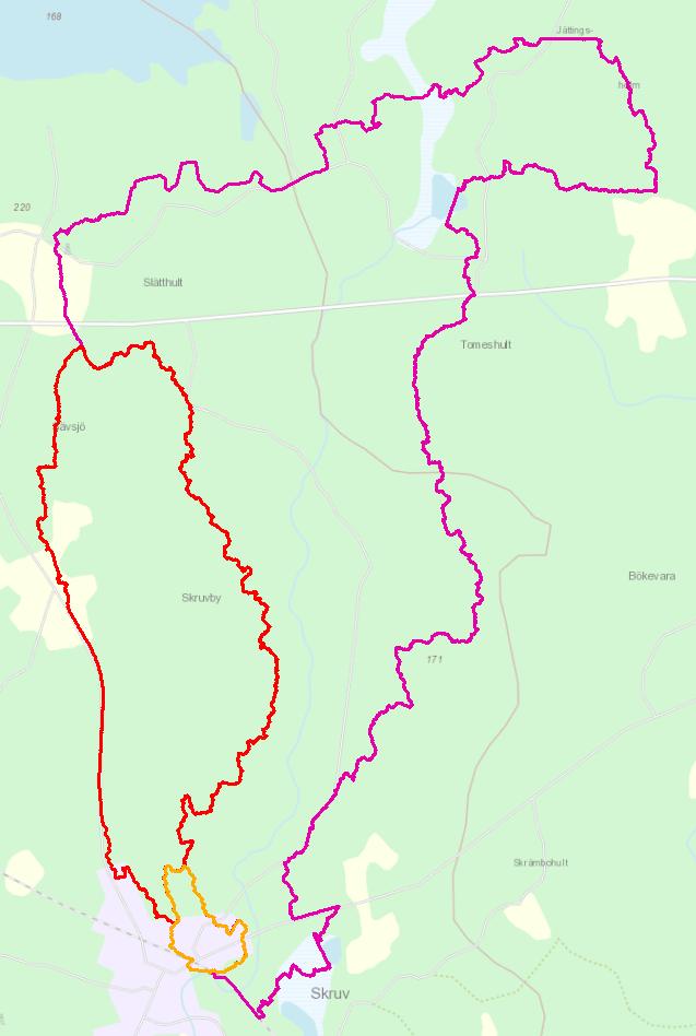 Figur 3: Avgränsning av delägare i dikningsföretaget Momålaån (inom rosa område). 4.2. Samråd 4.2.1.