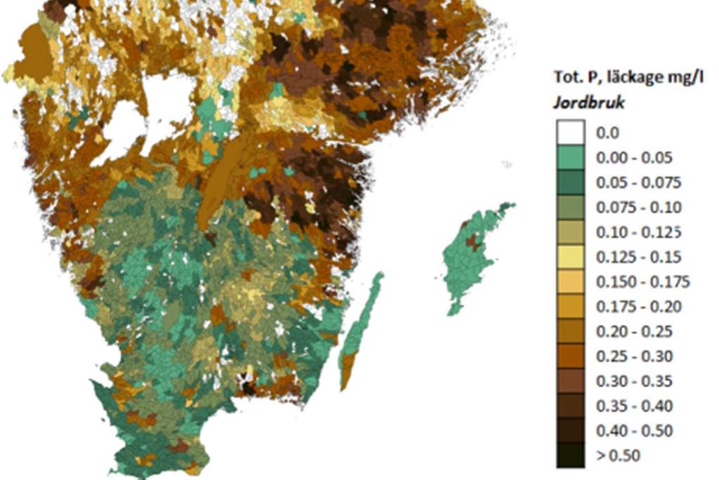 för alla Sveriges delavrinningsområden med öppen jordbruk. 60