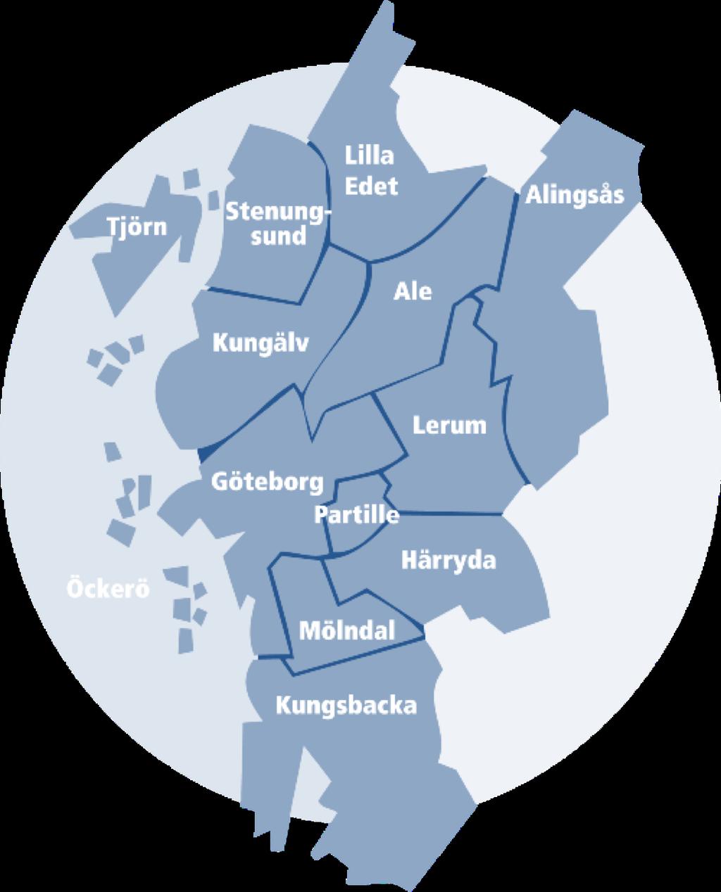 Tretton västsvenska kommuner i
