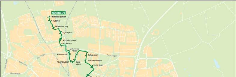 2. Nuläge 2.1 Kollektivtrafik Området försörjs med stadsbusslinje 3. På Kävlingevägen och Baravägen trafikerar dessutom regionbusslinje 123 som dock inte betraktas närmare i denna rapport.