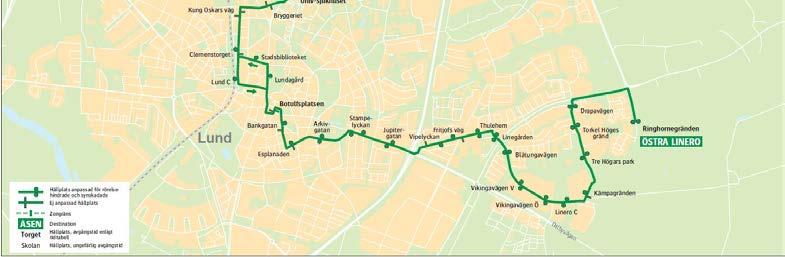 Den körda öglan innebär dessutom att restider för resenärer från och till Nöbbelöv får längre restider till centrala Lund. I Möllevångsöglan ligger hållplatserna tätt.