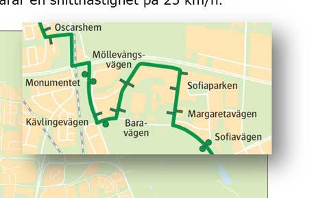 Lägger man till resterande del av det liggande S:et till Norra Ringen tillkommer ytterligare 2 hållplatser på totalt ca. 1,6 km körväg, alltså nästan en hållplats var 250m.