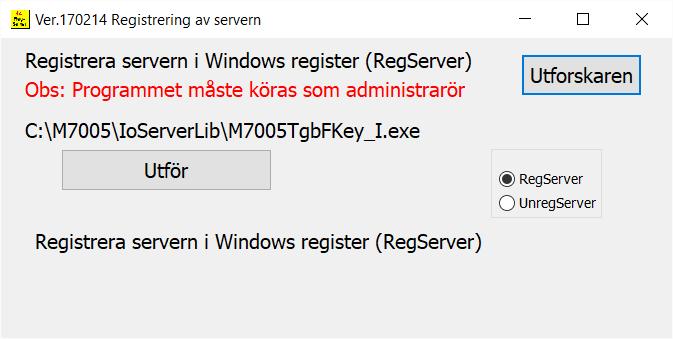 exe. Programmet finns på USB:t och har iconen Figur 2. Katalogisera server i Windows register Välj Server via utforskaren.