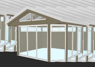 Sadeltakstommen monteras mot befintlig vägg eller med anslutning mot tak.