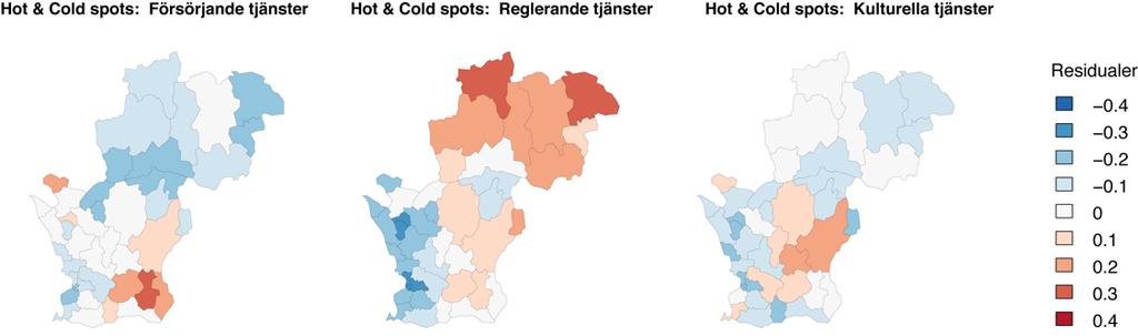 Hot and cold spots för EST produktion Vissa kommuner, tex Kristianstad och Sjöbo,