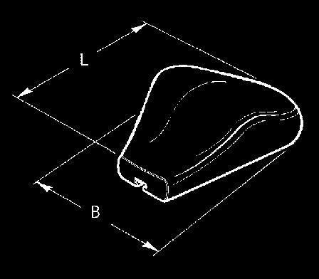 Armstöd och handstöd Handstöd, kupad 436P2=L1-7 vänster L=235, B=165 mm 436P2=R1-7 höger