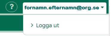 Logga ut Allra längst till höger i sidhuvudet finns utloggningsfunktionen, när du är inloggad syns