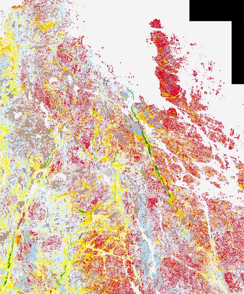 Jordartskartan Den geologiska historien har resulterat i olika jordarter som kortfattat presenteras nedan. För en mer utförlig beskrivning hänvisas till /5-3/.