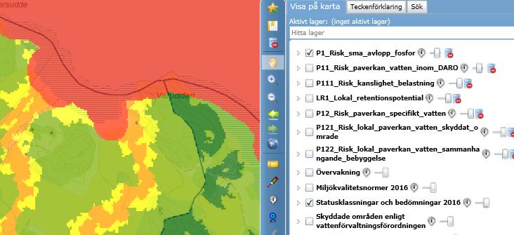 Sammanvägd risk fosfor Sammanvägd risk för påverkan fosfor (P1)