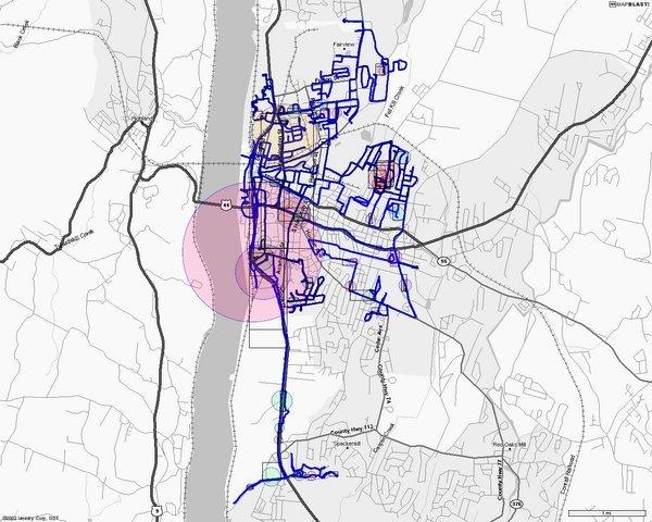 Figur 8 En karta över upptäckta trådlösa nätverk i GPSMap. Bilden är tagen från Kismets hemsida. 6.