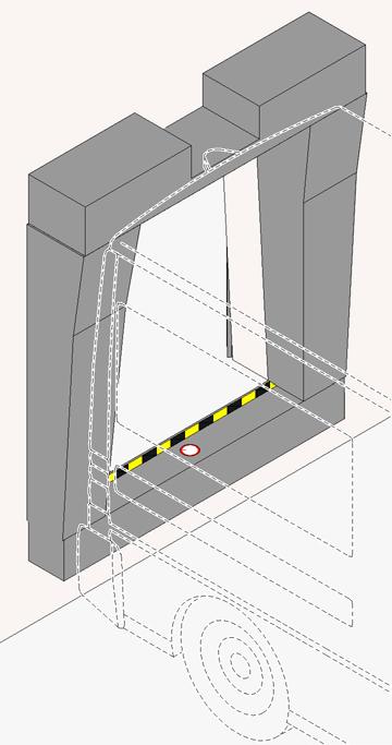 2.2 Övre kuddtätning med kamerafördjupning (480 x 200 mm) Lämplig för skåpbilar med bakre kameror för