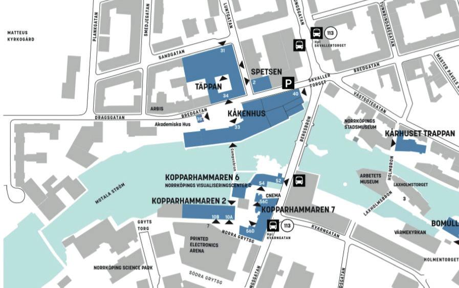 Campuskarta 1 4 2 3 5 6 1. Täppan, Bredgatan 33 2. Kåkenhus, Bredgatan 34 3.