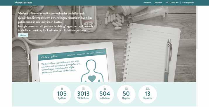 VÅRDEN I SIFFROR 17 FRÅN TJOCKA KATALOGER TILL ETT WEBBASERAT VERKTYG Webbplatsen Vården i siffror lanserades i slutet av 2015.