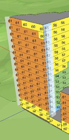 2015-12-22, rev 2017-11-02, sid 14 (15) Kv. 15 Totalt behöver 28 lägenheter delvis inglasning av balkong (max 75 % inglasning) för att klara undantaget i trafikbullerförordningen.