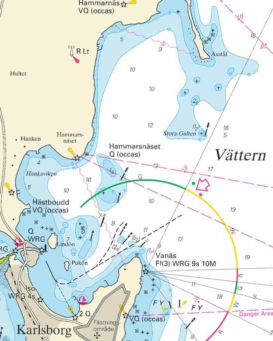 Nr 200 16 Övriga inlandsfarvatten / Inshore waters * 4687 Sjökort/Chart: 121 Sverige. Vättern. Karlsborg. Skjutområden indragna.