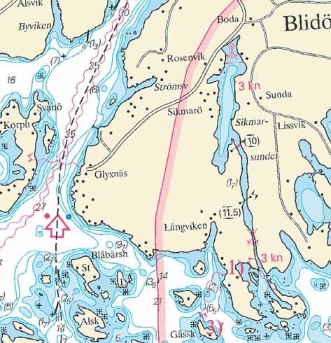 5 Nr 200 * 4717 Sjökort/Chart: 612 Sverige. Norra Östersjön. Stockholms skärgård. Blidö. Gåsskäret. Undervattenskabel utlagd.