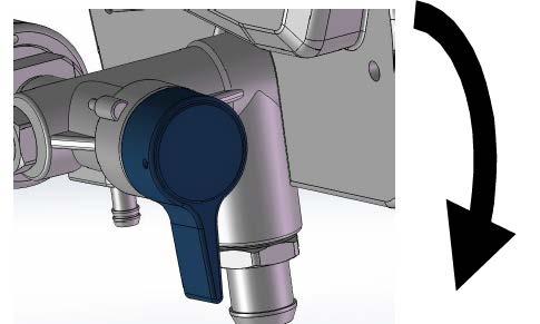5. Hold the spray gun firmly against the container. Aim the spray gun down into the container. Release the locking pin and release the gun to release the pressure. 6. Engage the locking pin again. 7.