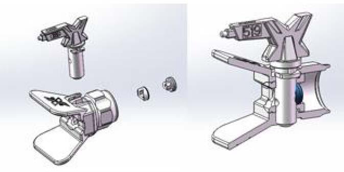 3. Check that the nozzle and nozzle holder are fitted in the sequence shown below.