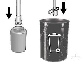 5. Leave the gun on the hose. 6. Remove the nozzle and nozzle holder and clean with water or cleaning fluid and a brush. 7.