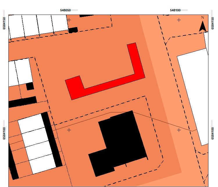 Kvarteret Söder och Herrgårdsgatan i Arboga Figur 6. Schaktplan över den del av undersökningen som övervakades. Skala 1:500.