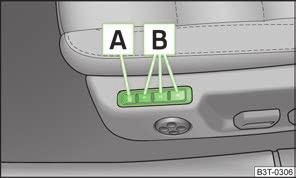 Minnesfunktion för elektriskt instllbara stolar Bild 55 Minnesknappar och SET-knapp Stoppa pågående instllning Tryck på valfri knapp på förarstolen.