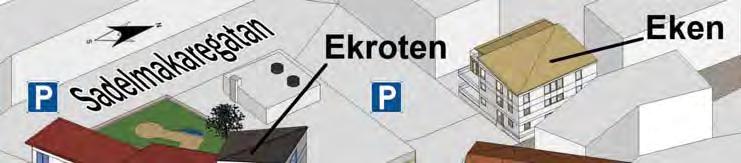 Förslaget innebär ny affärs och flerbostadsbebyggelse på kvarteret Ekroten, som öppnar upp för mer handelsyta och ger ett attraktivt gaturum.