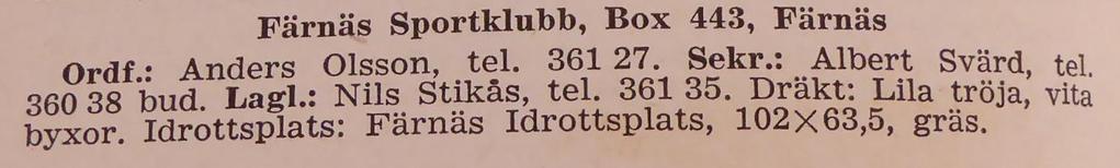 Färnäs Sportklubb 1954-1955.(Textkälla diverse olika tidningsreferat, Dalarnas Fotbollsförbunds årsmötesprotokoll 1955). Text George Linnell.