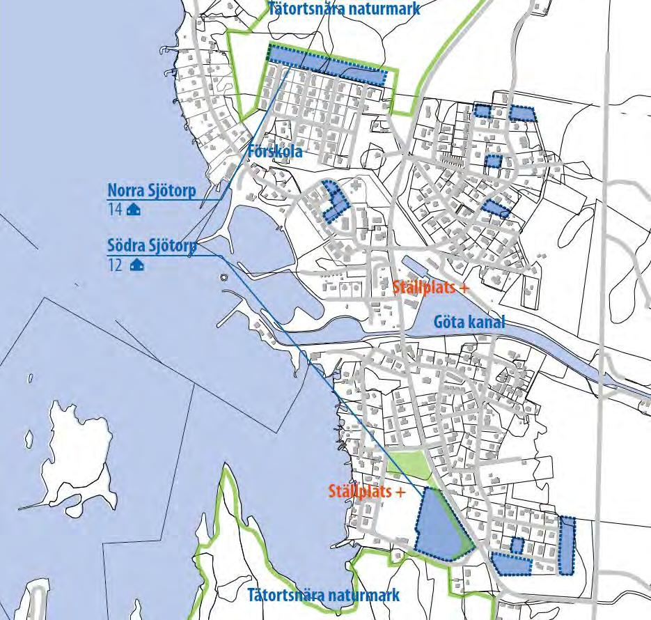 Tätortsutveckling De sju mindre orterna i Mariestads kommun har olika stor tillgång till planlagd mark för bebyggelseutveckling.