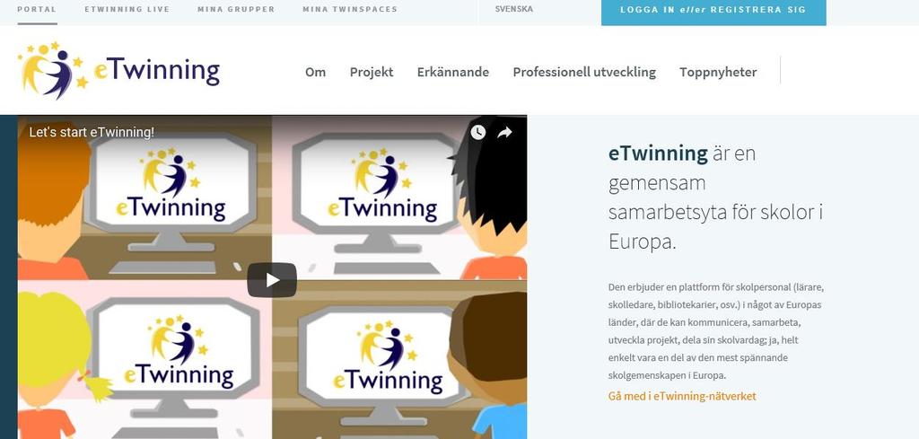 etwinning En plattform för digitala samarbeten, online-lärevents och diskussionsgrupper, inspiration och tips på