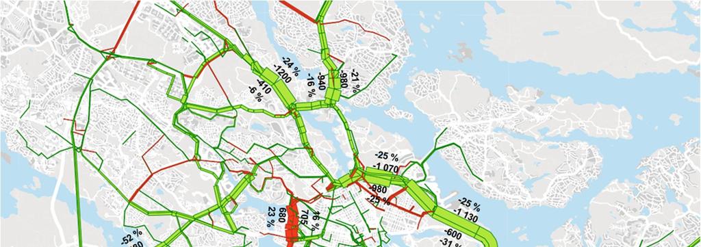 5.2 Effekter av det analyserade trängselskattesystemet med Östlig förbindelse I detta kapitel redovisas effekterna av det analyserade trängselskattesystemet med Östlig förbindelse för prognosår 2030