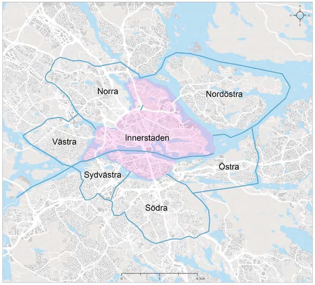 Figur 34. Utformningen av trängselskattesystemet utvidgat till närförorterna.