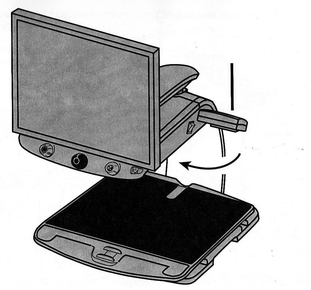 5 1. Lås bildskärmsarmen för att förhindra att skärmen svänger till höger eller vänster.